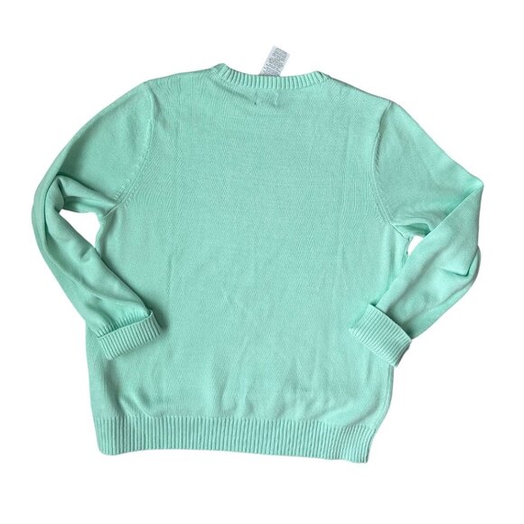Lands End Sweater Womens M/ 10-12 Mint Green Drifter Mint Green LS Crewneck NWT - Picture 9 of 11